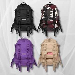 Supreme Logo Backpack SS26 black - tan - camo